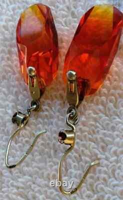 Nice Vintage USSR Russian Gilt Sterling Silver 875 Women Jewelry Earrings 6.18gr