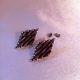 Old Dead Pawn Coral Earrings Pettipoint Sterling Silver Vintage Zuni