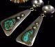 Old Pawn Vtg Navajo Royston Green Turquoise Alberto Contreras Sterling Earrings