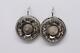 Pretty Antique Victorian English Sterling Silver Flower Earrings C1880