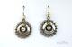 Pretty Antique Victorian Period English Sterling Silver Earrings C1880