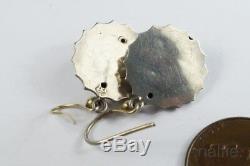 PRETTY ANTIQUE VICTORIAN PERIOD ENGLISH STERLING SILVER EARRINGS c1880