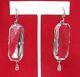 Pair Of Antique Art-deco Sterling Silver & Faceted Crystal Earrings