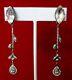 Pair Of Vintage Sterling Silver & Crystal Vine Screw Back Earrings/boho