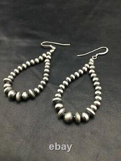 Popular Native American Sterling Silver Navajo Pearls Dangle Earrings 2 2849