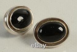 RARE Vintage Tiffany & Co Sterling Silver Onyx Paloma Picasso Earrings Authentic