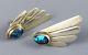 Rare Vintage Navajo Sterling Old Lander Blue Spiderweb Turquoise Post Earrings