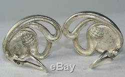 Rare 1984 Vintage Tiffany & Co Sterling Silver Lapis Clip Earrings