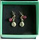Rare Dower And Hall Vintage Matt Finish Sterling Silver Love Bean Ruby Earrings