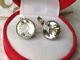 Rare Natural Rock Crystal Vintage Russian Ussr Gilt Sterling Silver 875 Earrings
