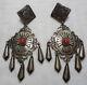 Rare Sunshine Reeves Vintage Navajo Sterling Silver & Coral Clip-on Earrings
