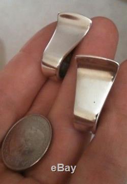 Rare Vintage DAVID ANDERSEN Norway Solid Sterling Silver Modernist Earrings