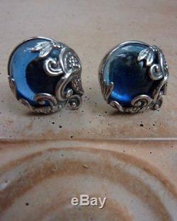 Rare Vintage Signed Los Castillo Taxco Mexico Sterling Silver Fish Earrings