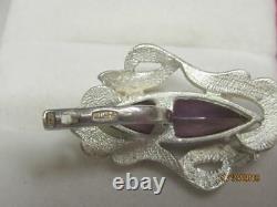 Rare Vintage Sterling Silver 925 Jewelry Women's Earrings Alexandrite Stone