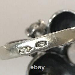Rare Vintage Sterling Silver Earrings Ring USSR Jewelry Set