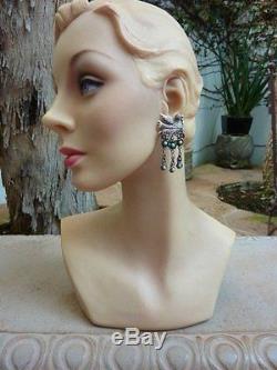 Rare Vintage Sterling Silver Turquoise Matl Matilde Poulat Mexico Bird Earrings