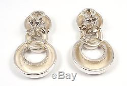 Rare Vintage Tiffany & Co Sterling Silver LARGE Dangle Clip-On Earrings