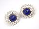Rare Vintage Tiffany & Co Sterling Silver Lapis Lazuli Clip On Earrings