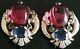 Rare! Vtg Singed Trifari Alfred Philippe Sterling Silver Cabochon Earrings