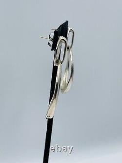 Robert Lee Morris Vintage Modernist Sterling Silver Large Loop Dangle Earrings