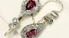 Ruby And Diamond 9 Ct Yellow Gold Drop Earrings Antique Victorian Ac Silver W6844