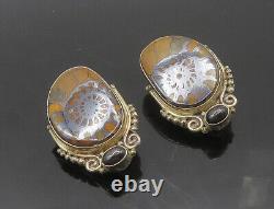 SAJEN 925 Sterling Silver Vintage Hematite Non Pierce Drop Earrings EG9761