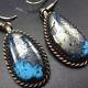 Spectacular Vintage Navajo Sterling Silver & Morenci Turquoise Earrings