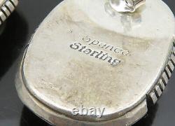 SPENCER NAVAJO 925 Sterling Silver Vintage Turquoise Drop Earrings EG10784
