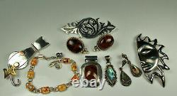 STERLING Southwest Jewelry Lot 402g GEMS MEXICO NAVAJO Pollack Ballesteros FAB