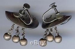 Sigi Pineda Mexico Vintage Sterling Silver Screwback Dangle Earrings