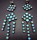 Signed Emma Lincoln Vintage Navajo Sterling Silver & Turquoise Cluster Earrings