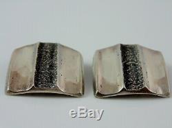 Signed Early Vintage C. 1959 CHARLES LOLOMA EARRINGS Tufa Cast STERLING SILVER