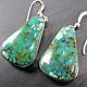 Signed Vintage Navajo Sterling Silver & Webbed Pilot Mountain Turquoise Earrings