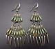 Signed Vintage Zuni Sterling Silver Turquoise Needlepoint Chandelier Earrings