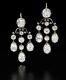 Solid White Round Oec 925 Sterling Silver Cz Vintage Style Pear Drop Earrings