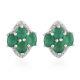 Solitaire Stud Earrings 925 Sterling Silver Aaa Emerald White Zircon Gift Ct 1.4
