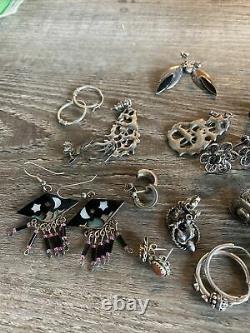 Southwest Vintage Sterling Silver Lot Dangle Stud Gemstone Earrings Wholesale