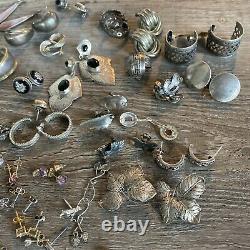 Southwest Vintage Sterling Silver Lot Dangle Stud Gemstone Earrings Wholesale