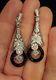 Sterling Silver Black Onyx & Cz Vintage Reproduction Dangle Earrings, Art Deco