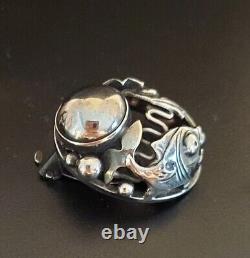 Sterling Silver Earrings Clip-on Vintage Gallery Artist Silversmith N. E. From