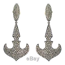 Sterling Silver Fashion Dangle Earrings 14K Gold Vintage Look Diamond Jewelry