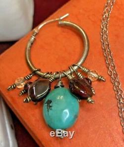 Sterling Silver Vintage Turquoise Earrings Amethyst Necklace And Ring Old Pawn