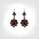 Swinging Vintage Round Garnet Earrings With14ct Gold Earwires? F211221c