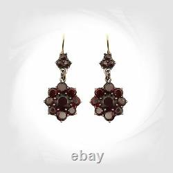 Swinging Vintage round garnet earrings with14ct gold earwires? F211221C