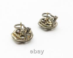 TIFFANY & CO. 925 Sterling Silver Vintage Floral Knot Stud Earrings EG7351
