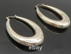 TIFFANY & CO. 925 Sterling Silver Vintage Smooth Hollow Hoop Earrings EG6664