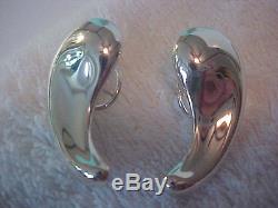 Tiffany & Co. Elsa Peretti Vintage Large Comma Earrings In Sterling Silver