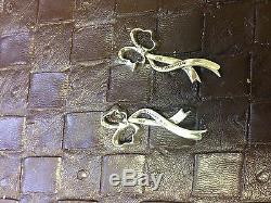 TIFFANY & CO Floating Bow Sterling Silver Earrings Vintage Dangle Estate