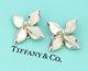 Tiffany&co Vintage Flower Clip-on Earrings Sterling Silver 925 #2197