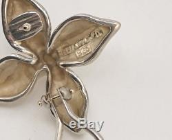TIFFANY&Co Vintage Flower Clip-On Earrings Sterling Silver 925 #2197